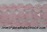 CNG920 15 inches 10mm faceted nuggets rose quartz beads