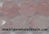 CNG924 15 inches 18mm faceted nuggets rose quartz beads