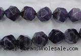 CNG929 15 inches 10mm faceted nuggets amethyst gemstone beads