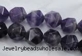 CNG930 15 inches 12mm faceted nuggets amethyst gemstone beads