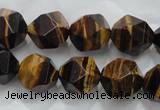 CNG939 15 inches 14mm faceted nuggets yellow tiger eye beads