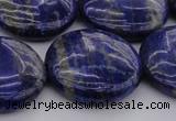 CNL1111 15.5 inches 25mm flat round lapis lazuli gemstone beads