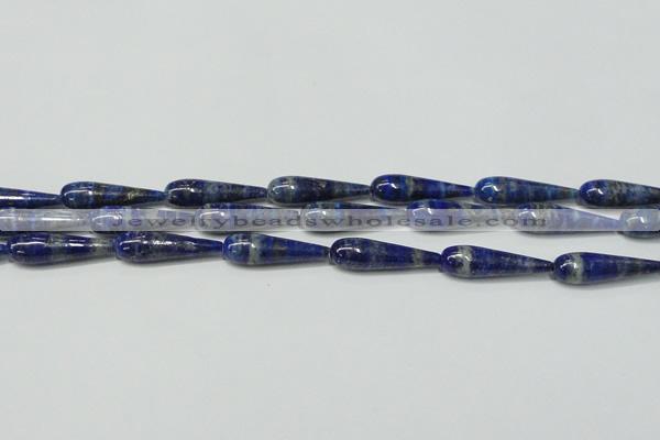 CNL1271 15.5 inches 10*35mm teardrop natural lapis lazuli beads