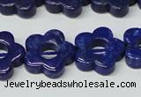 CNL1311 15.5 inches 18mm carved flower natural lapis lazuli beads