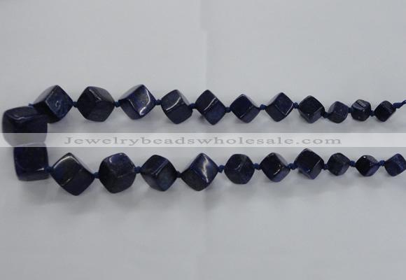 CNL1517 15.5 inches 8*8mm - 18*18mm cube lapis lazuli gemstone beads