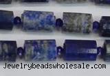 CNL1606 15.5 inches 10*15mm faceted tube lapis lazuli gemstone beads