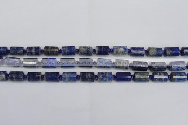 CNL1606 15.5 inches 10*15mm faceted tube lapis lazuli gemstone beads