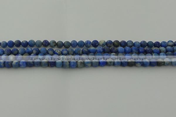 CNL1651 15.5 inches 6mm round matte lapis lazuli beads wholesale