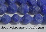 CNL1666 15.5 inches 8mm faceted nuggets matte lapis lazuli beads