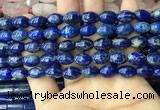 CNL1683 15.5 inches 8*11mm - 8*12mm rice lapis lazuli beads