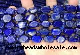 CNL1687 4mm round & 8*10mm - 9*13mm faceted nuggets lapis lazuli beads