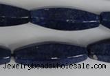 CNL448 15.5 inches 14*35mm faceted rice natural lapis lazuli beads