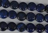 CNL451 15.5 inches 10mm flat round natural lapis lazuli beads