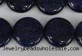 CNL456 15.5 inches 20mm flat round natural lapis lazuli beads