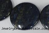 CNL459 15.5 inches 30mm flat round natural lapis lazuli beads