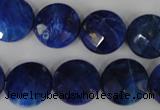 CNL473 15.5 inches 16mm faceted coin natural lapis lazuli beads