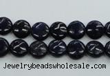 CNL922 15.5 inches 8mm flat round natural lapis lazuli gemstone beads