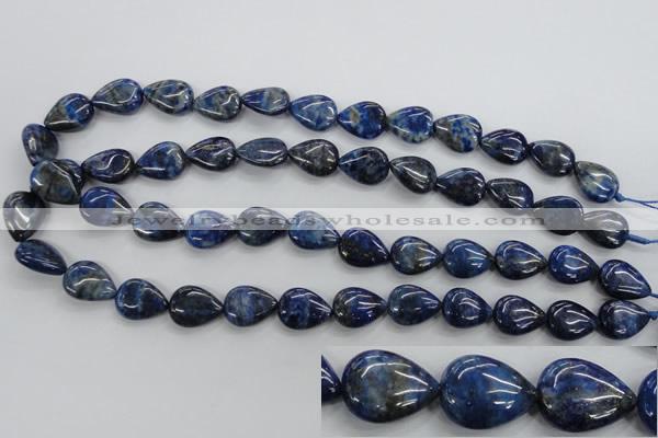 CNL955 15.5 inches 12*16mm flat teardrop natural lapis lazuli beads