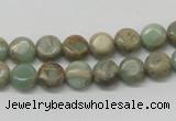 CNS08 16 inches 8mm flat round natural serpentine jasper beads