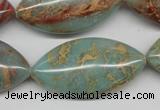 CNS100 15.5 inches 20*40mm marquise natural serpentine jasper beads