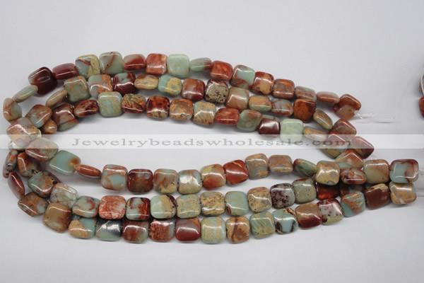 CNS103 15.5 inches 12*12mm square natural serpentine jasper beads