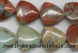 CNS117 15.5 inches 18*18mm triangle natural serpentine jasper beads