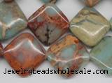 CNS121 15.5 inches 18*18mm diamond natural serpentine jasper beads