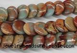 CNS124 15.5 inches 12mm flat round natural serpentine jasper beads