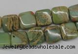 CNS140 15.5 inches 12*12mm square natural serpentine jasper beads