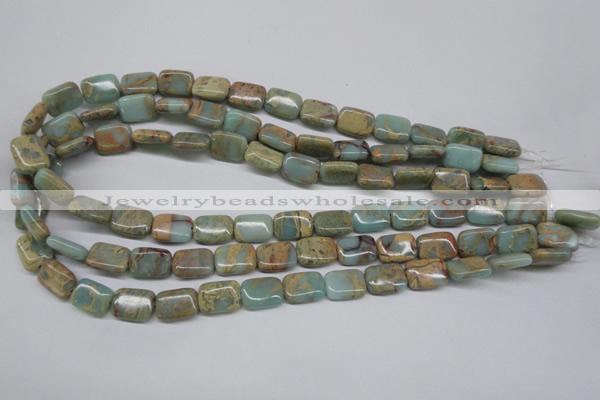 CNS145 15.5 inches 10*14mm rectangle natural serpentine jasper beads