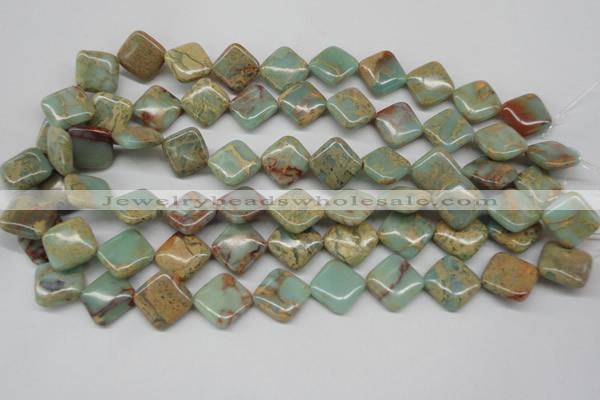 CNS156 15.5 inches 16*16mm diamond natural serpentine jasper beads