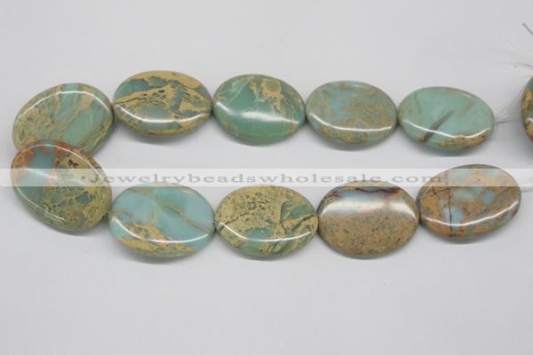 CNS170 15.5 inches 30*40mm oval natural serpentine jasper beads