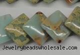 CNS180 15.5 inches 16*16mm diamond natural serpentine jasper beads