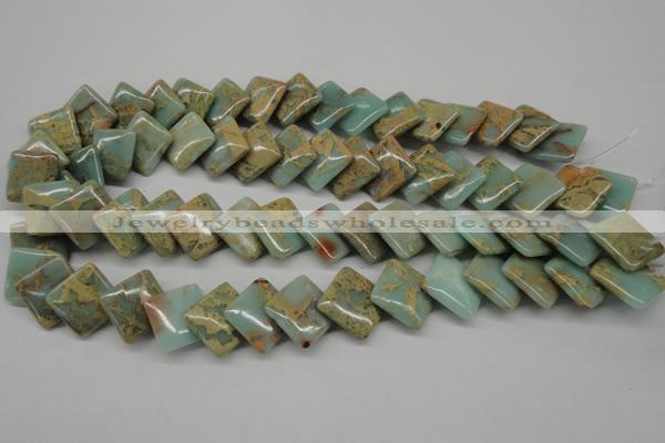 CNS180 15.5 inches 16*16mm diamond natural serpentine jasper beads