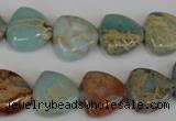 CNS187 15.5 inches 14*14mm triangle natural serpentine jasper beads