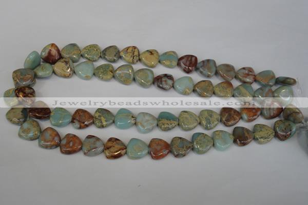 CNS187 15.5 inches 14*14mm triangle natural serpentine jasper beads