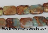 CNS194 15.5 inches 12*16mm rectangle natural serpentine jasper beads