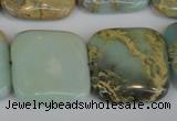 CNS195 15.5 inches 25*25mm square natural serpentine jasper beads