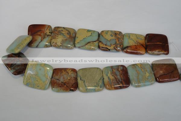 CNS196 15.5 inches 30*30mm square natural serpentine jasper beads