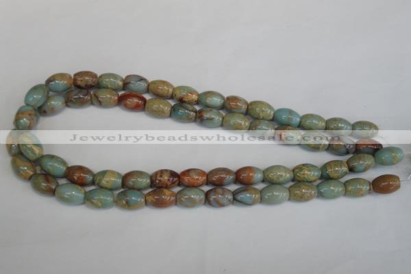 CNS203 15.5 inches 10*14mm rice natural serpentine jasper beads