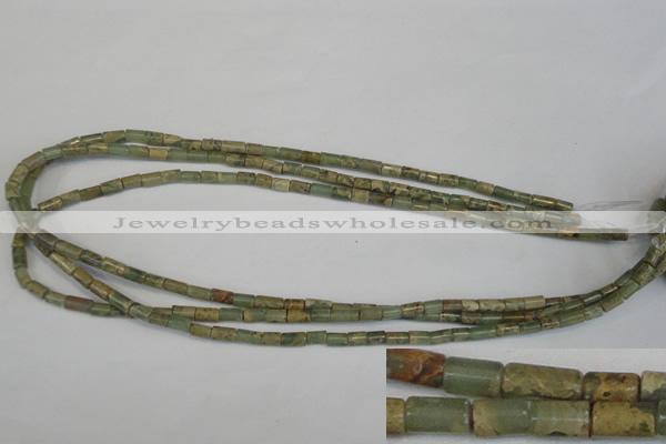 CNS206 15.5 inches 4*6mm tube natural serpentine jasper beads