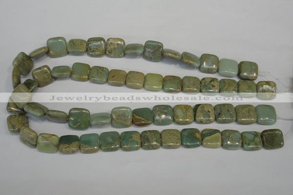 CNS213 15.5 inches 15*15mm square natural serpentine jasper beads