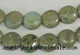 CNS230 15.5 inches 12mm flat round natural serpentine jasper beads