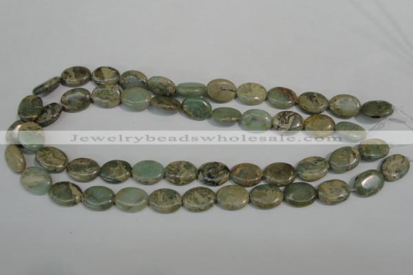 CNS241 15.5 inches 12*16mm oval natural serpentine jasper beads