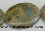 CNS245 15.5 inches 30*40mm oval natural serpentine jasper beads