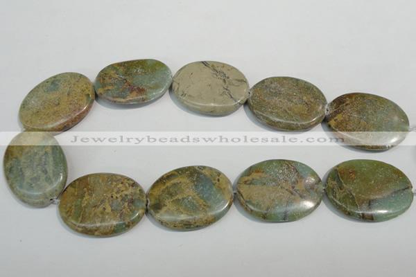 CNS245 15.5 inches 30*40mm oval natural serpentine jasper beads