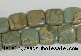 CNS250 15.5 inches 12*12mm square natural serpentine jasper beads