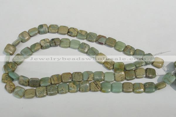 CNS250 15.5 inches 12*12mm square natural serpentine jasper beads