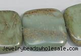 CNS252 15.5 inches 30*30mm square natural serpentine jasper beads