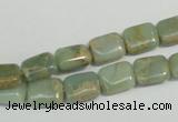 CNS254 15.5 inches 8*10mm rectangle natural serpentine jasper beads